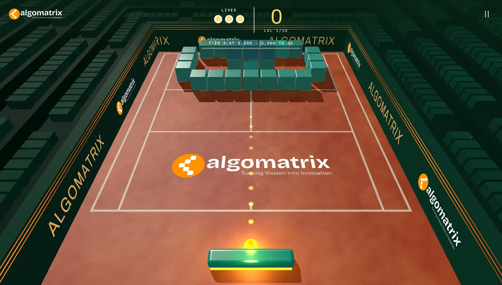 Centre Court theme running in the real Wall Breaker game